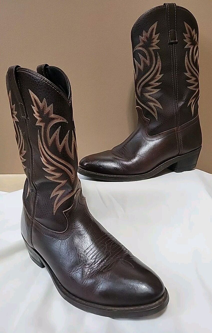 Laredo Men’s 4243 Copper Kettle Brown Cowboy Western Leather Boots | Size 10